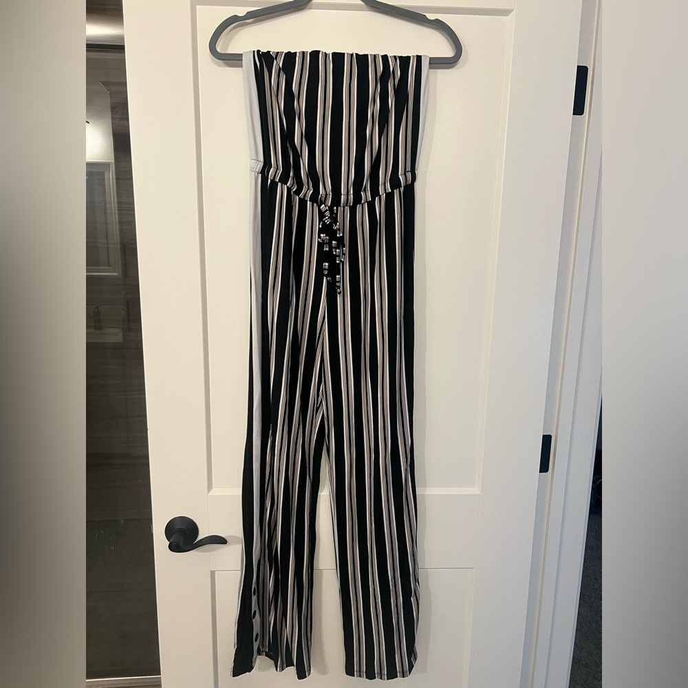 Long pants strapless romper